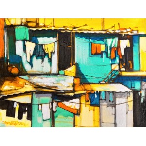Salman Farooqi, 12 x 16 Inch, Acrylic on Canvas, Cityscape Painting, AC-SF-562